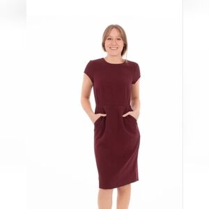 DownEast Chic Sheath Dress Small Zinfandel Pockets Zipper